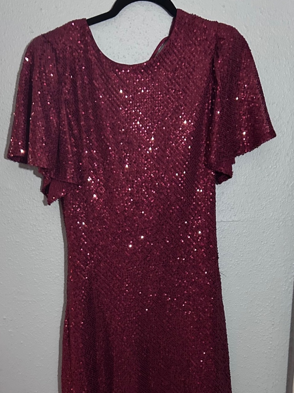 NWOT Abound Burgundy Sequin Cowl Back Cocktail Dress Large